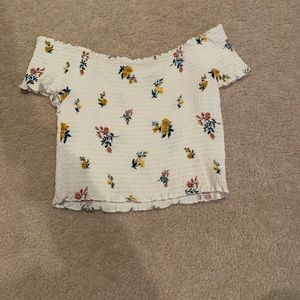 White off the shoulder crop top